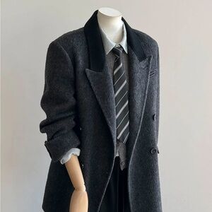 Women’s Charcoal Gray Wool Pea Coat